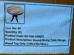 Ronde Mango Houten Eettafel - 130cm, niet gebruikt in doos., Huis en Inrichting, Tafels | Eettafels, Ophalen, 100 tot 150 cm, Nieuw