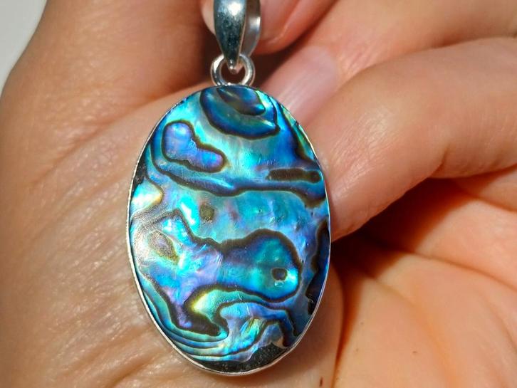 Vanoli 925 zilveren kettinghanger met abalone, Sieraden, Tassen en Uiterlijk, Kettinghangers, Nieuw, Zilver, Overige kleuren, Met edelsteen