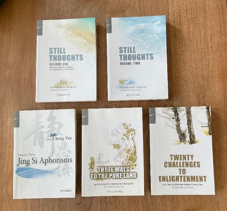 5 boeken Dharma Master Cheng yen Engels pb iets gelezen, Boeken, Esoterie en Spiritualiteit, Gelezen, Overige typen, Spiritualiteit algemeen