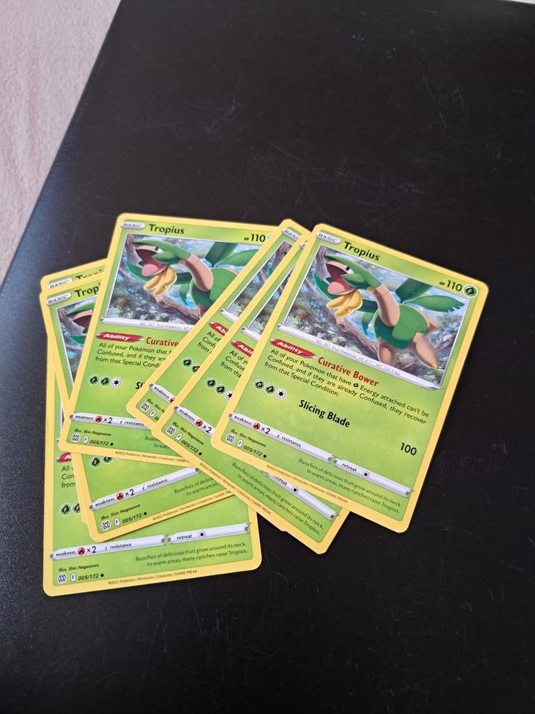 7 Pokemon Kaarten - Tropius, Ophalen of Verzenden, Gebruikt, Meerdere kaarten