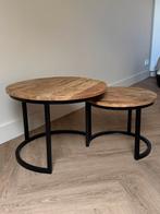 Mooie mango houten salontafels, Huis en Inrichting, Tafels | Salontafels, Ophalen, Rond, 50 tot 100 cm, Zo goed als nieuw