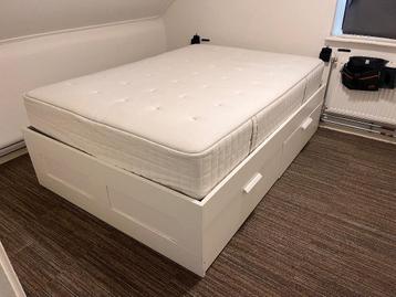 IKEA BRIMNES bedframe + lattenbodem + matras (140200) - afbeelding 1