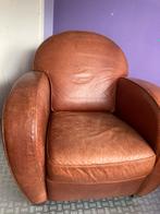 Leren fauteuil met gebruikssporen van Natuzzi., Huis en Inrichting, Fauteuils, Ophalen, Gebruikt, 75 tot 100 cm, Leer