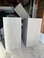 Twee grote vierkante potten betonlook keramische tegel, Ophalen, Overige materialen, Minder dan 60 cm, Vierkant