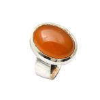 zilveren Ring met Carneool, Sieraden, Tassen en Uiterlijk, Ringen, Verzenden, Nieuw, Oranje, 17 tot 18