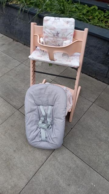 Stokke Tripp Trapp stoel, met newbornset + babyset + kussens