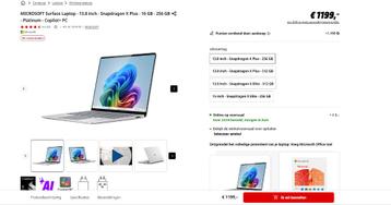 MICROSOFT Surface Laptop, LAPTOP 7 13 QC C10 16GB 256GB beschikbaar voor biedingen