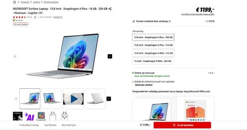 MICROSOFT Surface Laptop, LAPTOP 7 13 QC C10 16GB 256GB, Computers en Software, Windows Laptops, Nieuw, 13 inch, 3 tot 4 Ghz, 16 GB