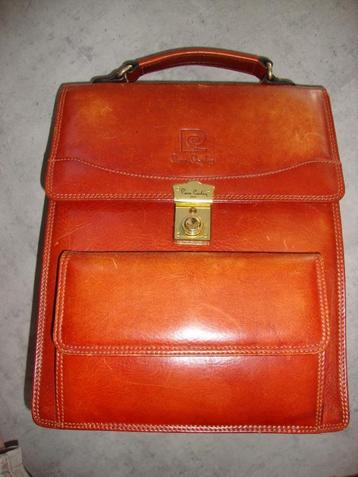 Vintage bruine leren Pierre Cardin Paris heren tas beschikbaar voor biedingen