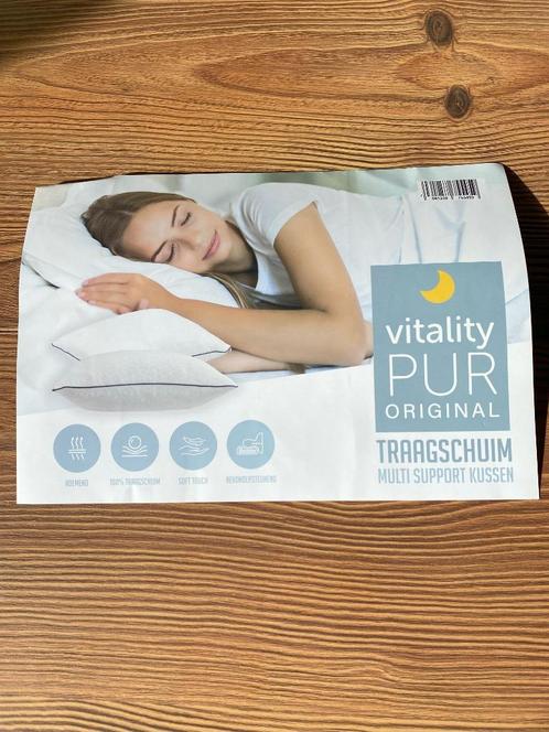 Kussen Traagschuim Vitality Pur 50x60, Huis en Inrichting, Slaapkamer | Beddengoed, Nieuw, Kussen, Eenpersoons, Wit, Ophalen of Verzenden