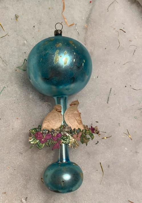 #kerst oude Antieke Kerstbal met Vogels, Diversen, Kerst, Gebruikt, Ophalen of Verzenden
