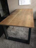 Eettafel met metalen u-poot, Huis en Inrichting, Tafels | Eettafels, Ophalen, Gebruikt, 100 tot 150 cm, Eikenhout