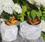 VLINDER OP NATUURSTEEN / grafdecoratie, Dierenbeeld, Nieuw, Info@huisentuindecoratiemarie.nl, Huis en tuin decoratie marie