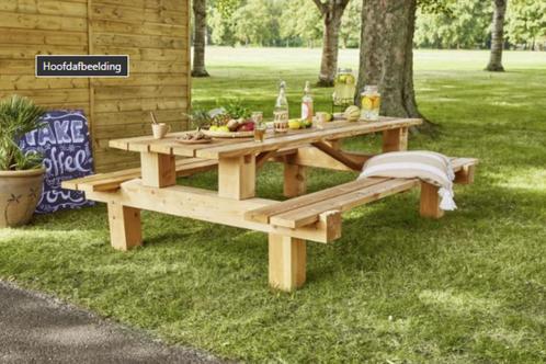 Picknick tafel 250cm, Tuin en Terras, Picknicktafels, Nieuw, Rechthoekig, Hout, Ophalen