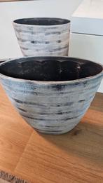 Grote grijze bloempot, Tuin en Terras, Bloempotten, Gebruikt, 40 cm of meer, Rond, Beton