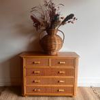 Rieten rotan ladekast commode vintage, Vintage, Vintage, 50 tot 100 cm, Zo goed als nieuw