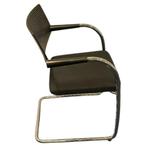 Vitra Visavis Slede Vergaderstoel Zwart Chroom, Huis en Inrichting, Stoelen, Kunststof, Gebruikt, Zwart, Ophalen of Verzenden