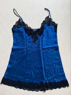 Kobaltblauw zijden nachthemd van Julianna Rae, maat L, Julianna Rae, Ophalen of Verzenden, Blauw, Nachtkleding