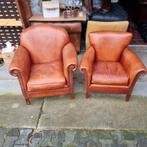 2 Chesterfield Bendic fauteuils cognac bruin + BEZORGING, Huis en Inrichting, Fauteuils, Gebruikt, Leer, Ophalen of Verzenden