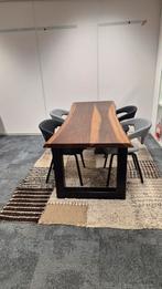 Eettafel van mutenye hout, door meubelmaker gemaakt, Huis en Inrichting, Tafels | Eettafels, Ophalen, 200 cm of meer, 50 tot 100 cm