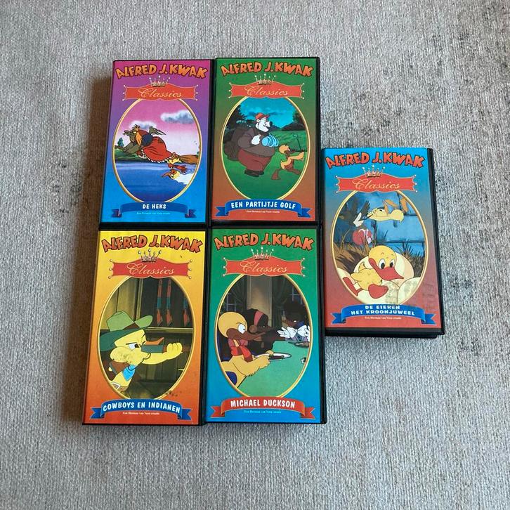 Alfred J. Kwak VHS - Collectie van 5 banden, Cd's en Dvd's, VHS | Kinderen en Jeugd, Zo goed als nieuw, Kinderprogramma's en -films