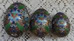 SALE 3 Vintage Chinese cloisonne eieren in 3 maten, Antiek en Kunst, Ophalen of Verzenden