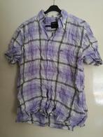 Overhemd MCGREGOR Blouse Linnen linen fit Ruiten paars wit L, Paars, Gedragen, Halswijdte 43/44 (XL), Verzenden