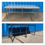 2x grote gelaste RVS WERKTAFELS- 230/80 --230/70, Ophalen, Zo goed als nieuw
