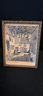 Straatje te Elburg - G. van Binsbergen, 1930, Antiek en Kunst, Kunst | Tekeningen en Foto's, Ophalen of Verzenden