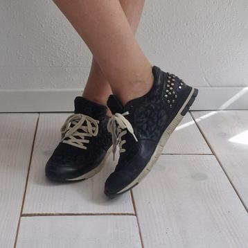 Paul Green sneakers. Maat 4,5, Zwart/leer. beschikbaar voor biedingen