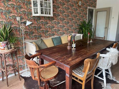 Sfeervolle oude stamtafel / eettafel, Huis en Inrichting, Tafels | Eettafels, Gebruikt, Rechthoekig, Ophalen