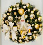 Grote kerstkrans met de Kerstman en lantaarn. (60cm), Ophalen of Verzenden, Nieuw