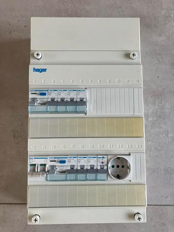 Hager 1 fase meterkast met 8 groepen, complete groepenkast beschikbaar voor biedingen