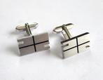 Stijlvolle design chromen manchetknopen., Sieraden, Tassen en Uiterlijk, Manchetknopen, Ophalen of Verzenden, Zo goed als nieuw