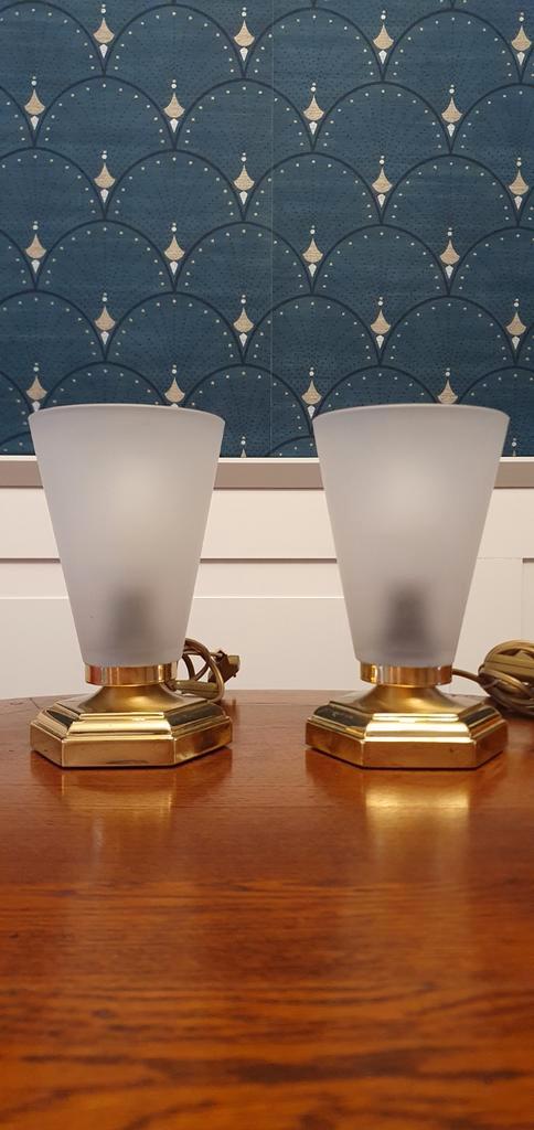 Prachtige set van 2 art deco Hollywood regency kelk lampjes, Antiek en Kunst, Antiek | Lampen, Ophalen