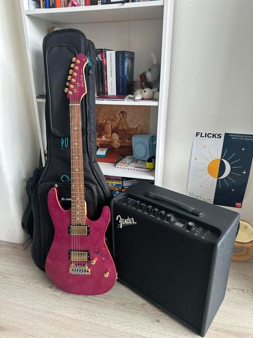 Harley Benton + Fender Mustang LT50 Gitaar Set + tas, Muziek en Instrumenten, Snaarinstrumenten | Gitaren | Elektrisch, Gebruikt