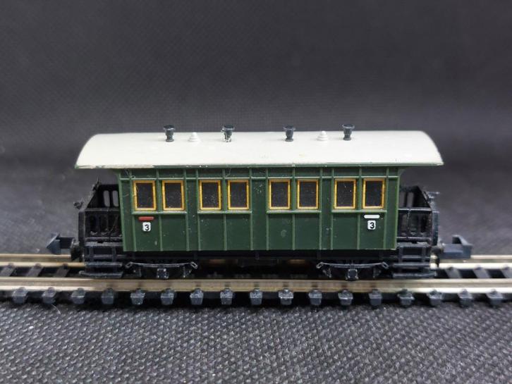 Minitrix 3002 -K.Bay.Sts.B. personenwagen CLBay95/21 (14738), Hobby en Vrije tijd, Modeltreinen | N-Spoor, Gebruikt, Wagon, Gelijkstroom