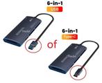Metalen 6-in-1 kaartlezer USB-A of USB-C xD CF M2 MS SD TF, Ophalen of Verzenden