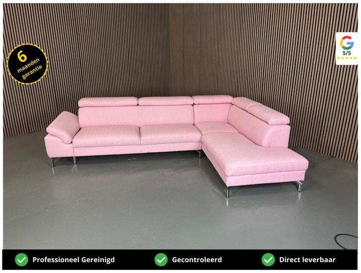 GRATIS LEVERING Hoekbank Roze 310x210 GEREINIGD, Huis en Inrichting, Banken | Bankstellen, Zo goed als nieuw, Hoekbank, Vierpersoons of meer