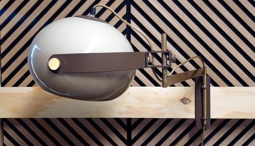 Swing Arm Dijkstra Space Age Mushroom Wall Lamp Messing, Huis en Inrichting, Lampen | Wandlampen, Zo goed als nieuw, Ophalen of Verzenden
