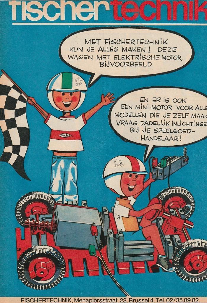 Retro reclame 1969 Fischer Technik speelgoed racewagen, Verzamelen, Retro, Overige typen, Verzenden