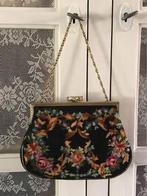 Superleuk oud fijn Geborduurd tasje met spiegeltje erin, Antiek en Kunst, Ophalen of Verzenden