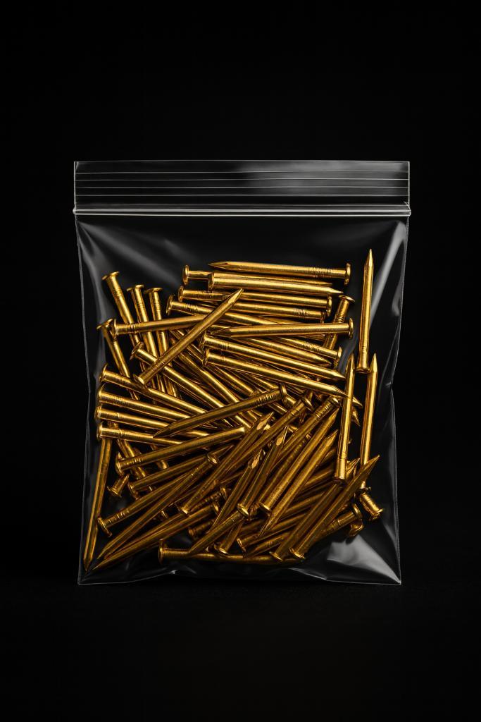 Set van 100 Messing Spijkers – Ronde Kop (2 cm x 2,8 mm), Doe-het-zelf en Verbouw, Metalen, Nieuw, Koper of Messing, Ophalen of Verzenden