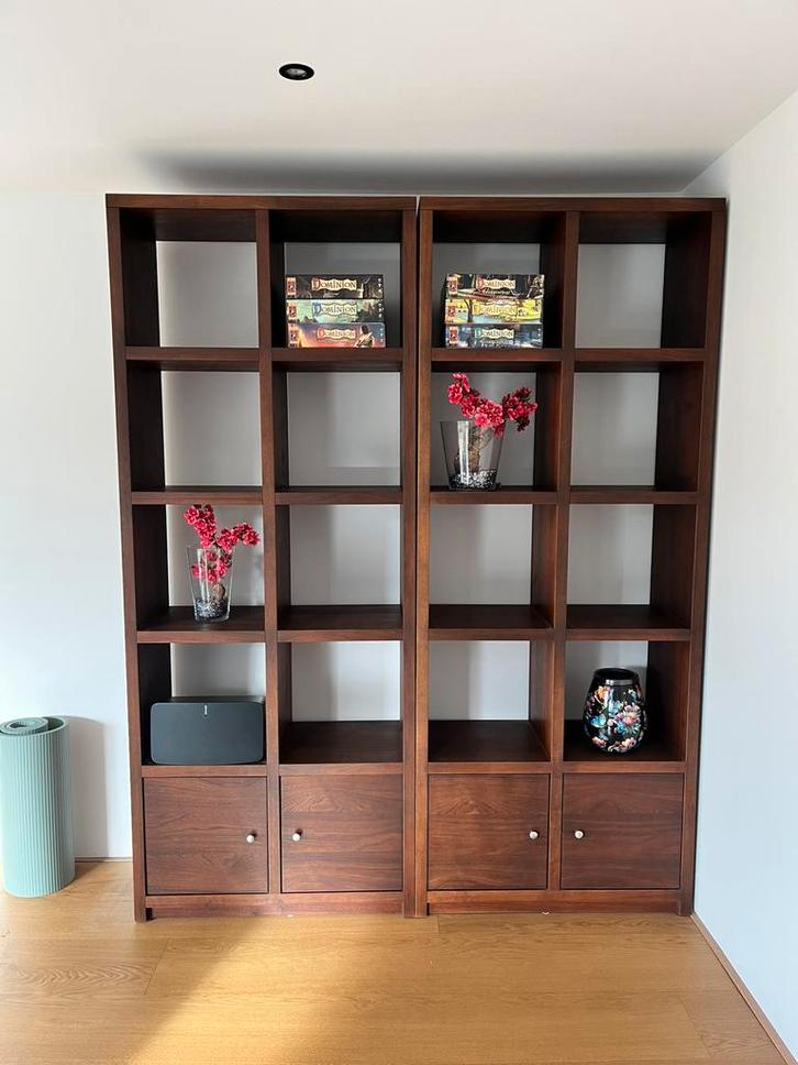 Roomdiveder 2 stuks. Massief hout noten/kersen in olie, Huis en Inrichting, Kasten | Boekenkasten, Gebruikt, 50 tot 100 cm, 200 cm of meer