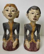 Antieke Javaanse 'Loro Blonyo' houten huwelijkspoppen, Antiek en Kunst, Ophalen of Verzenden
