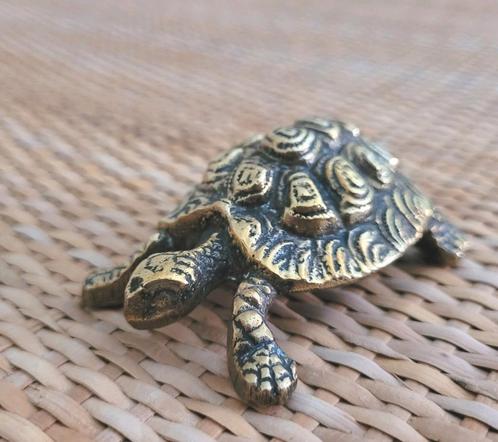 Messing schildpad, Verzamelen, Beelden en Beeldjes, Zo goed als nieuw, Dier, Ophalen of Verzenden