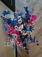 Vaas met veel kunstbloemen, Huis en Inrichting, Ophalen, Overige kleuren, Minder dan 50 cm, Glas