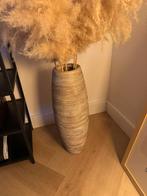 Vaas 60 cm ribbelstructuur incl pampasgras, Ophalen of Verzenden, Zo goed als nieuw