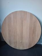 Massief eiken tafelblad (110x4), Ophalen, 100 tot 150 cm, Rond, Nieuw