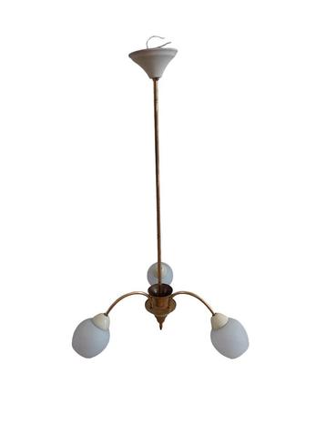 Vintage hanglamp, 3 glazen kelken  beschikbaar voor biedingen